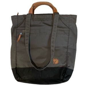 VGUC Fjallraven Totepack No. 1 G-1000 dark gray & black canvas / backpack